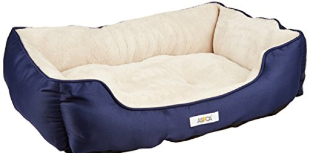 ASPCA Microtech Striped Dog Bed Cuddler, 28 by 20 by 8-Inch, Blue