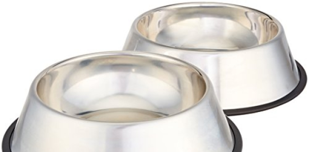 AmazonBasics Stainless Steel Dog Bowl – Set of 2