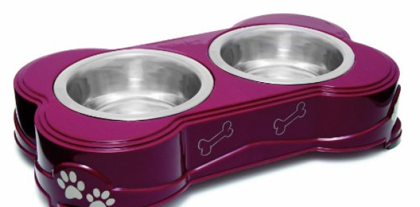 Loving Pets Dolce Diner Dog Bowl, Medium, 1 Quart, Merlot ( 2 Bowl Set )