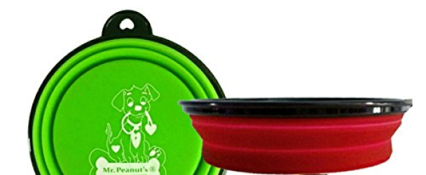 Mr. Peanut’s Collapsible Dog Bowls, Set of 4 Colors, Dishwasher Safe BPA FREE Food Grade Silicone Portable Pet Bowls, Foldable Travel Bowls for Feed & Water on Journeys, Hiking, Kennels & Camping