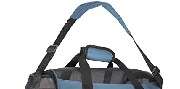 OxGord Airline Approved Pet Carriers with Fleece Bed For Dog & Cat, Large, Mineral Blue