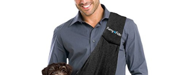FurryFido Reversible Pet Sling Carrier for Cats Dogs up to 13  lbs, Black
