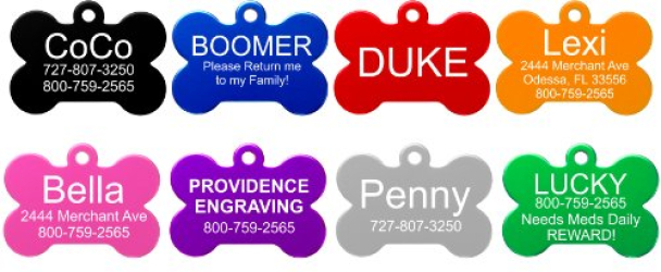 Providence Engraving Aluminum Pet ID Tags for Cat and Dog