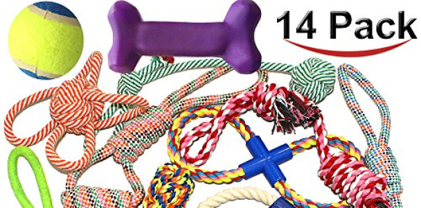 Jalousie 14 Pack Puppy Chew Dog Rope Toy Assortment for Small Medium Large Breeds
