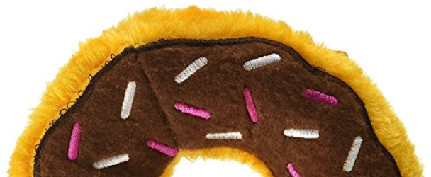 ZippyPaws Donutz Squeaky Plush No-Stuffing Dog Toy – Chocolate