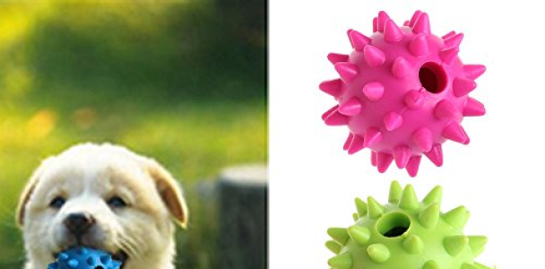 NNDA CO dog toys,1PC Pet Dog Puppy Sound Chew Squeaker Rubber Ball For Fun Teeth Cleaning Toy