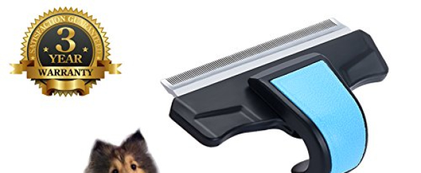 Pet Deshedding Brush Deshedding Tool Grooming Brush Comb Effectively Reduces Shedding By Up To 95% for Small Medium Large Dogs Cats with 4 Inches Wide Stainless Steel Safety Blade Blue