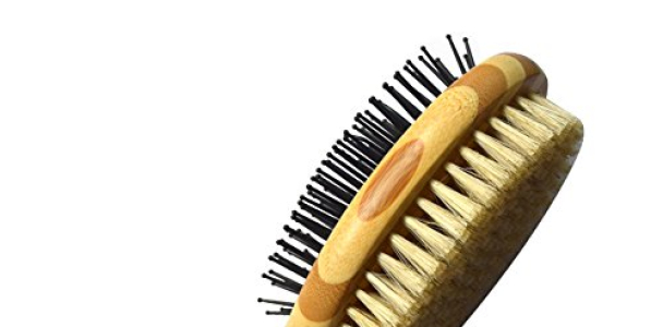 HaloVa Pet Comb, Professional Double Sided Pin & Bristle Bamboo Brush for Dogs & Cats, Grooming Comb Cleans Pets Shedding & Dirt for Short Medium or Long Hair