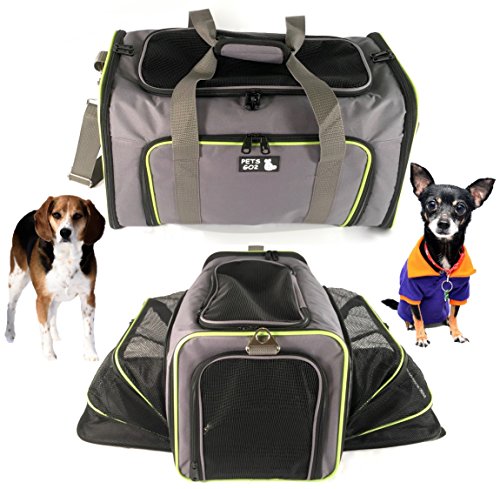 Pet Carrier for Dogs & Cats - Airline Approved Premium Expandable Soft Animal Carriers - Portable Soft-Sided Air Travel Bag - Best for Small or Medium Dog and Cat – Fits Under Front Airplane Seat …