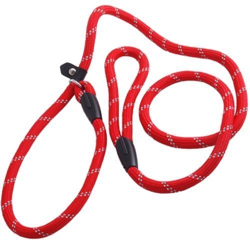 Coolrunner Pet Dog Whisperer Cesar Slip Training Leash Lead Collar (Red)
