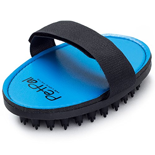 Pet Hair Remover Curry Comb by PetPäl with Massage Effect | Premium Shedding Rubber Brush | Dog & Cat Grooming | Great for Short & Medium Coats | For a Healthy, Shiny Fur
